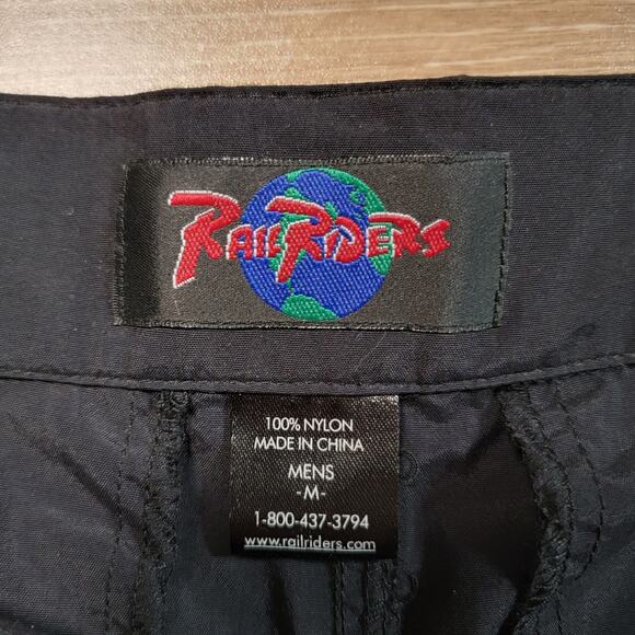 Rail Ryders Mens Size Medium Black Pants Nylon Gorpcore Outdoors Hiking Pockets - Picture 5 of 11